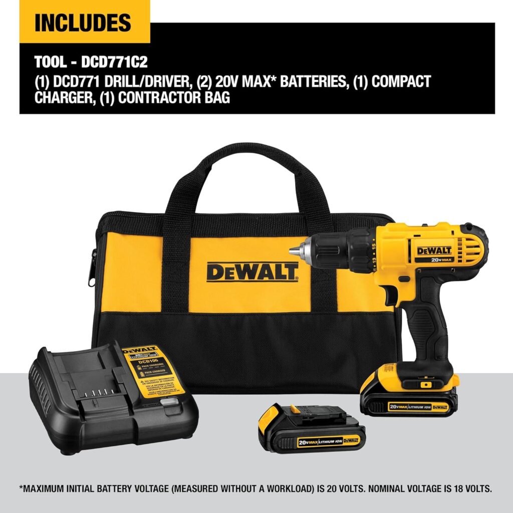 DEWALT 20V Max Cordless Drill Driver Kit